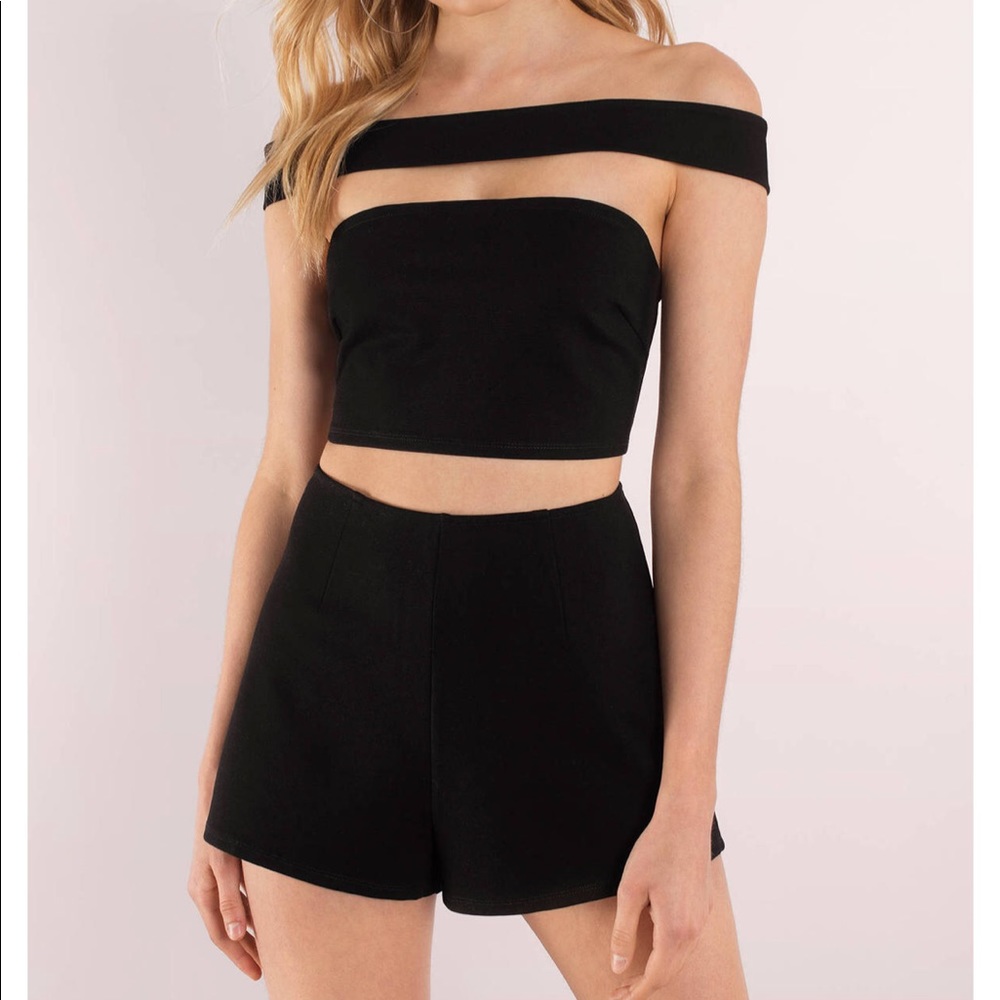Never worn: Black cut-out romper size small